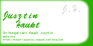 jusztin haupt business card